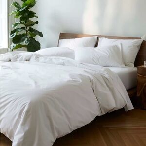 Brand New Brooklinen White Cotton Duvet Cover Set.  (King/Cali King).